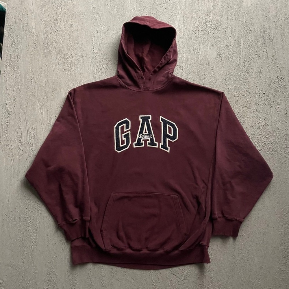 Vintage Gap Logo Hoodie Mens Extra Large Maroon 90s